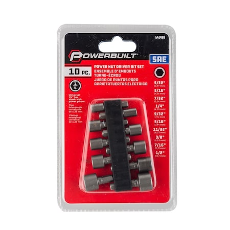 Powerbuilt 10Pc Nutdriver Bit Set 642499